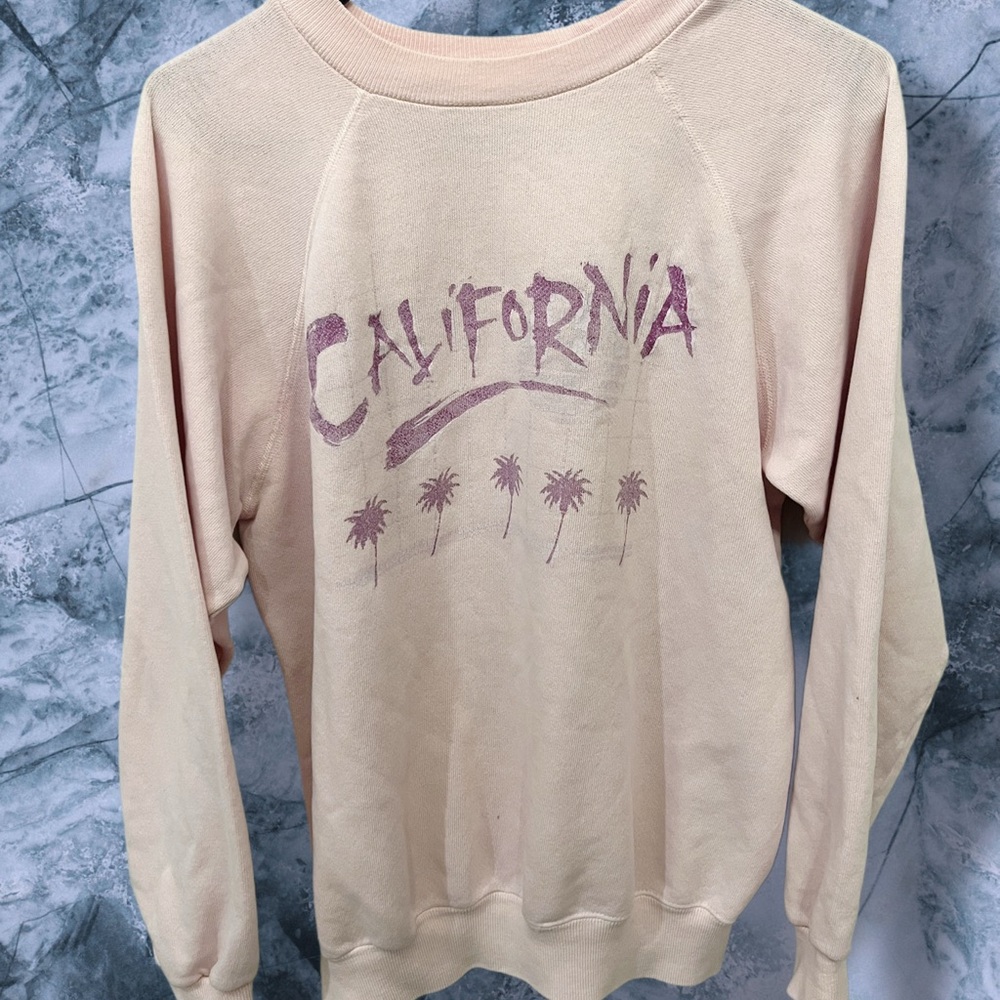 Vintage Hanes California Graphic Sweatshirt Pink Medium (Flawed)